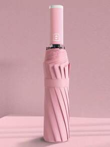 1 pieza Paraguas automático liso - Rosa - Ver 1