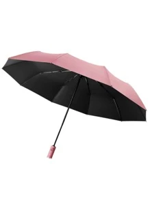 1 pieza Paraguas automático liso - Rosa - Ver 2