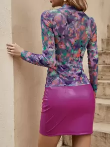 SHEIN Clasi Áo nữ cắt Cà vạt nhuộm Boho - Nhiều màu - Xem 2