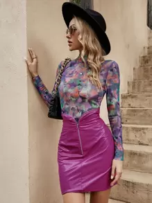 SHEIN Clasi Áo nữ cắt Cà vạt nhuộm Boho - Nhiều màu - Xem 5