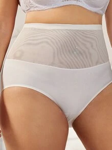 Plus Solid Simple Panty - White - View 3