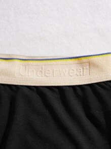 Men 3pcs Contrast Tape Waist Boxer Brief