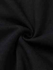 Sudadera casual cómoda con cuello levantado para niños de preadolescente - Negro - Ver 3