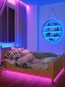 1pc App + 3 Key Control RGB Led Strip Light, Bedroom Decor Party Decoration Light Strip, Length 1m/2m/3m/5m & Quantity 30/60/90/150 Leds. - Multicolor - View 5