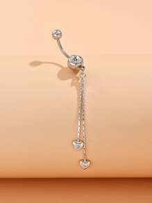 1pc Perfect Piercing Rhinestone Decor Heart Charm Navel Belly Ring Copper Rainbow Magnetic Septum Piercing Jewelry Copper Jewelry Valentines