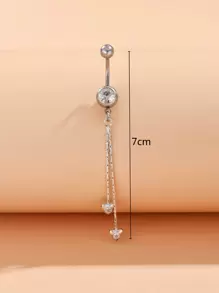 1pc Perfect Piercing Rhinestone Decor Heart Charm Navel Belly Ring Copper Rainbow Magnetic Septum Piercing Jewelry Copper Jewelry Valentines