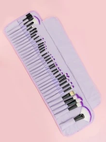 yuwaku 32件套化妆刷套装，带可折叠收纳袋，化妆刷套装，化妆刷包，化妆刷套装，全套化妆刷，化妆刷套装，全套化妆工具，刷子套装，化妆刷套装，化妆礼盒套装 - 紫色 - 查看 3