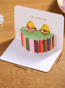 1入組3D生日蛋糕賀卡 - 白色 - 查看 4