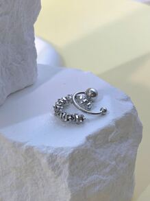 2pcs Ball Decor Ear Cuff - Silver - View 3