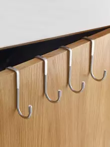 1pc Over The Door Drawer Cabinet Hook, Stainless Steel Double S-Shaped Hook Holder Hanger, Metal Heavy Duty-Free Punching Door Back Hanging Clothes Hook Organizer For Towel Cloth Bag Sundries