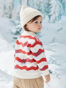 Niñas Jersey con patrón de dibujos animados de hombros caídos - Multicolor - Ver 4