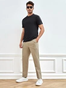 Manfinity Men Slant Pocket Suit Pants - Khaki - View 3