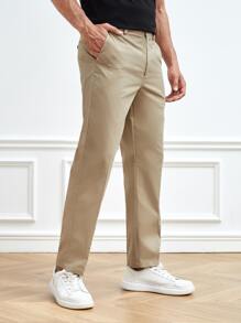 Manfinity Men Slant Pocket Suit Pants - Khaki - View 1