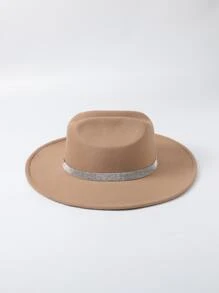 Rhinestone Decor Fedora Hat