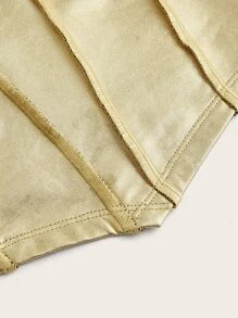 SHEIN ICON Top de tirantes con costura delantera bustier PU - Dorado - Ver 4