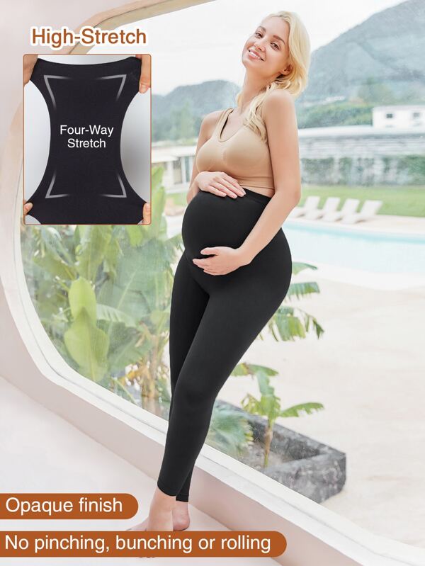 Maternity Comfort Seamless Over Belly Support Leggings SHEIN USA