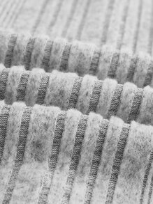 SHEIN EZwear Split Thigh Rib-knit Cami Dress - Light Grey - View 3