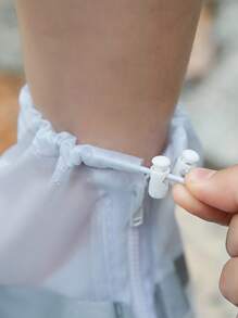 1pair Plastic Waterproof Rain Boots Cover - White - View 6