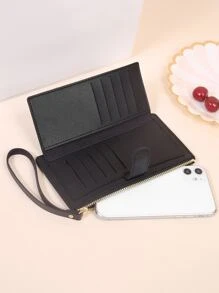 Minimalist Long Wallet With Wristlet Checkbook Cover Slim Portable Money Cash White-Collar Workers For Female For Women College Work Business Commute Office For Anniversary For Birthday Gift On Valentine Day Phone Purse Business Casual Wristlet Wallet Back To School Supplies