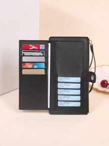 Minimalist Long Wallet With Wristlet Checkbook Cover Slim Portable Money Cash White-Collar Workers For Female For Women College Work Business Commute Office For Anniversary For Birthday Gift On Valentine Day Phone Purse Business Casual Wristlet Wallet Back To School Supplies