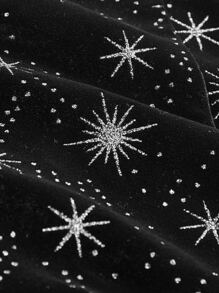 SHEIN MOD Star Print Draped Collar Cami Jumpsuit - Black - View 4