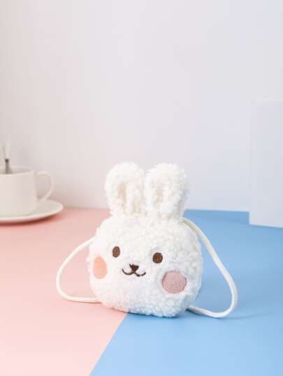1pc Adorable Plush Mini Crossbody Bag - Cute Animal Cartoon Design, Lightweight & Soft, Bunny & Bear Shapes - Perfect Gift