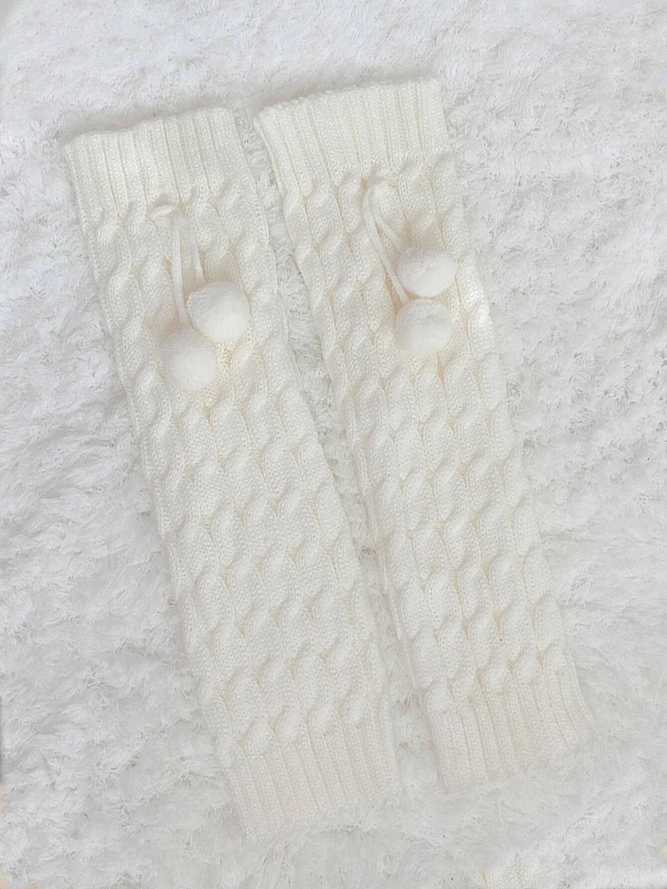 ROMWE Pom Pom Decor Leg Warmers SHEIN USA