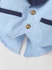 男嬰前蝴蝶結襯衫和褲子和青果領外套 - 彩色 - 查看 5