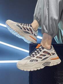 Men Lace-up Front Chunky Sneakers - Multicolor - View 1