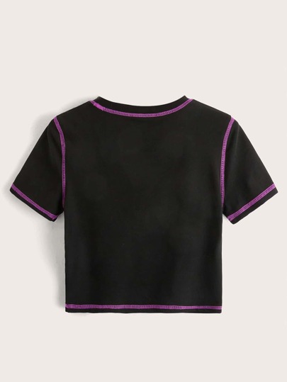 Stevenrhodes Camiseta ribete con puntada con estampado de dibujos animados