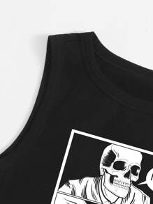 Danielevicentini Figure Graphic Tank Top - Black - View 3