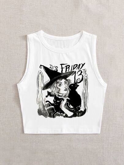 MauroStrange Letter Figure Graphic Tank Top