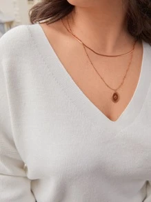 SHEIN Frenchy Plus Floral Embroidery Mesh Panel Drop Shoulder Jumper - White - View 6