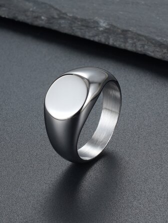 1pc Fashionable Men's Round Band Ring