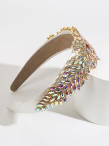 Cubic Zirconia Decor Headband - White - View 2