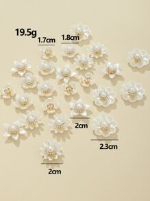 25 chiếc phụ kiện tóc đính đá và ngọc trai giả DIY dễ thương cho ngày lễ tình nhân - trắng - Xem 4