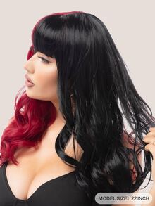 Peluca sintética de dos tonos largo rizado con tupe - Dos Tonos - Ver 2