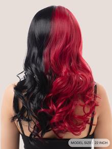 Peluca sintética de dos tonos largo rizado con tupe - Dos Tonos - Ver 4
