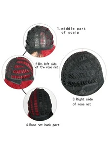 Peluca sintética de dos tonos largo rizado con tupe - Dos Tonos - Ver 5