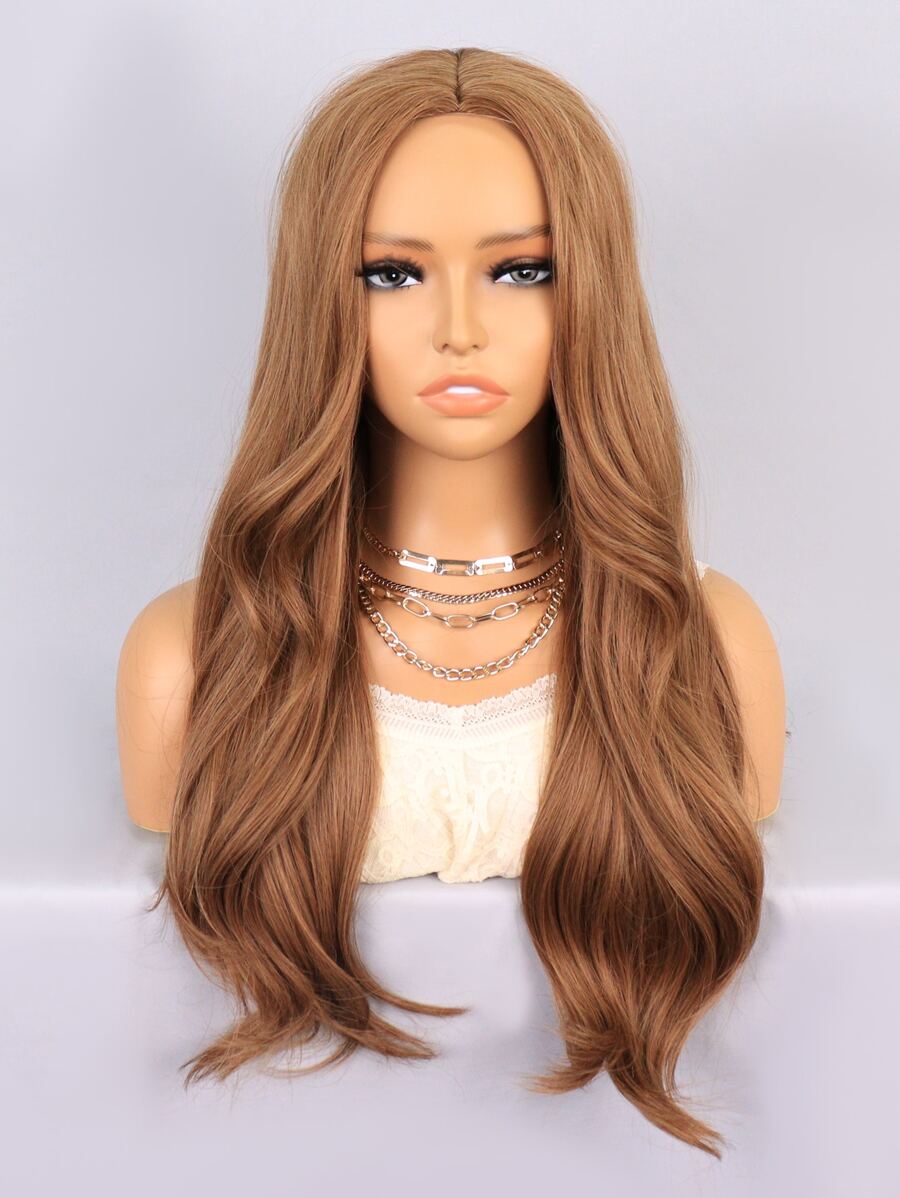 Long Body Wave Synthetic Wig - Light Brown - View 1