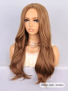 Long Body Wave Synthetic Wig - Light Brown - View 2