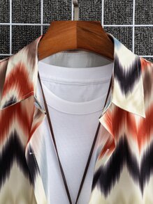 Manfinity Men Chevron Print Shirt Without Tee - Multicolor - View 3