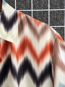 Manfinity Men Chevron Print Shirt Without Tee - Multicolor - View 4