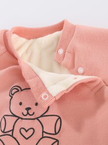 Peninsula Baby 嬰兒女孩圖案搖粒絨連身褲,冬天休閒風格