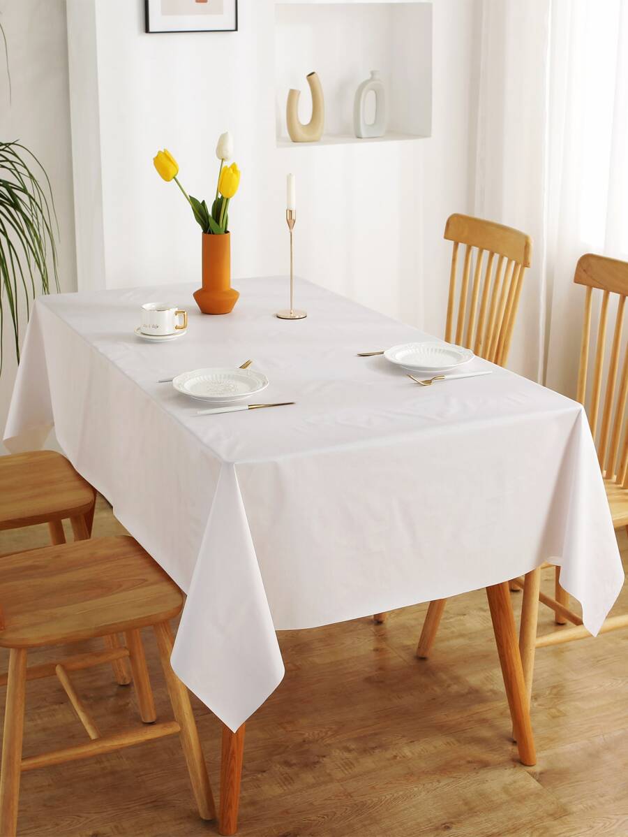 素色防水桌布 - 白色 - 查看 1