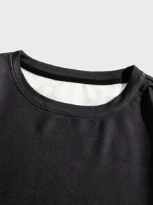 ROMWE MEN Guys Skeleton Print Sweatshirt - Black - View 4