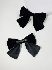 2pcs Velvet Hair Clips, Elegant School Style Cute Bowknot Hair Accessories For Girls, Suitable For Daily Wear Claw Clips Hair Claws Hair Barrettes, School Stuff, College, Bows