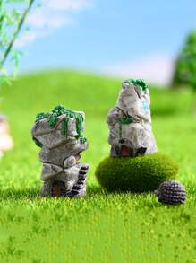 1 pieza Artesanía de decoración de jardín casa al azar - Gris - Ver 1