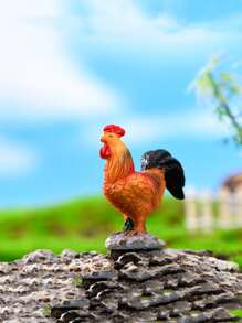 2 piezas Artesanía de decoración de jardín gallo - Multicolor - Ver 2