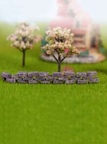 12pcs Brick Design Garden Decoration Craft - Grey - View 1